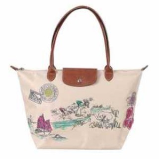 Sac Longchamp soldes Sac a Main Vietnamien style la couleur beige